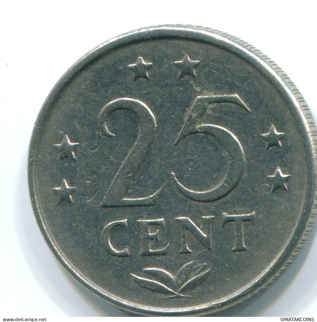 25 CENTS 1971 ANTILLAS NEERLANDESAS Nickel Colonial Moneda #S11578.E.A - Nederlandse Antillen