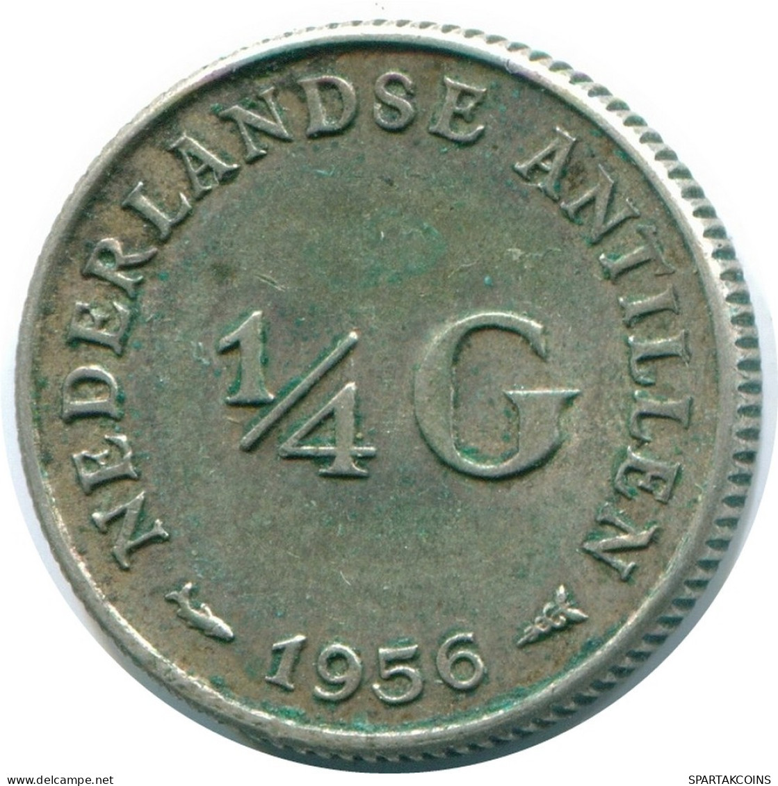 1/4 GULDEN 1956 NETHERLANDS ANTILLES SILVER Colonial Coin #NL10939.4.U.A - Nederlandse Antillen