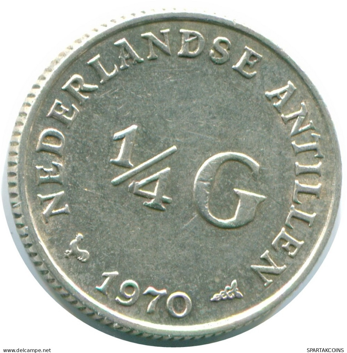 1/4 GULDEN 1970 ANTILLES NÉERLANDAISES ARGENT Colonial Pièce #NL11674.4.F.A - Antillas Neerlandesas