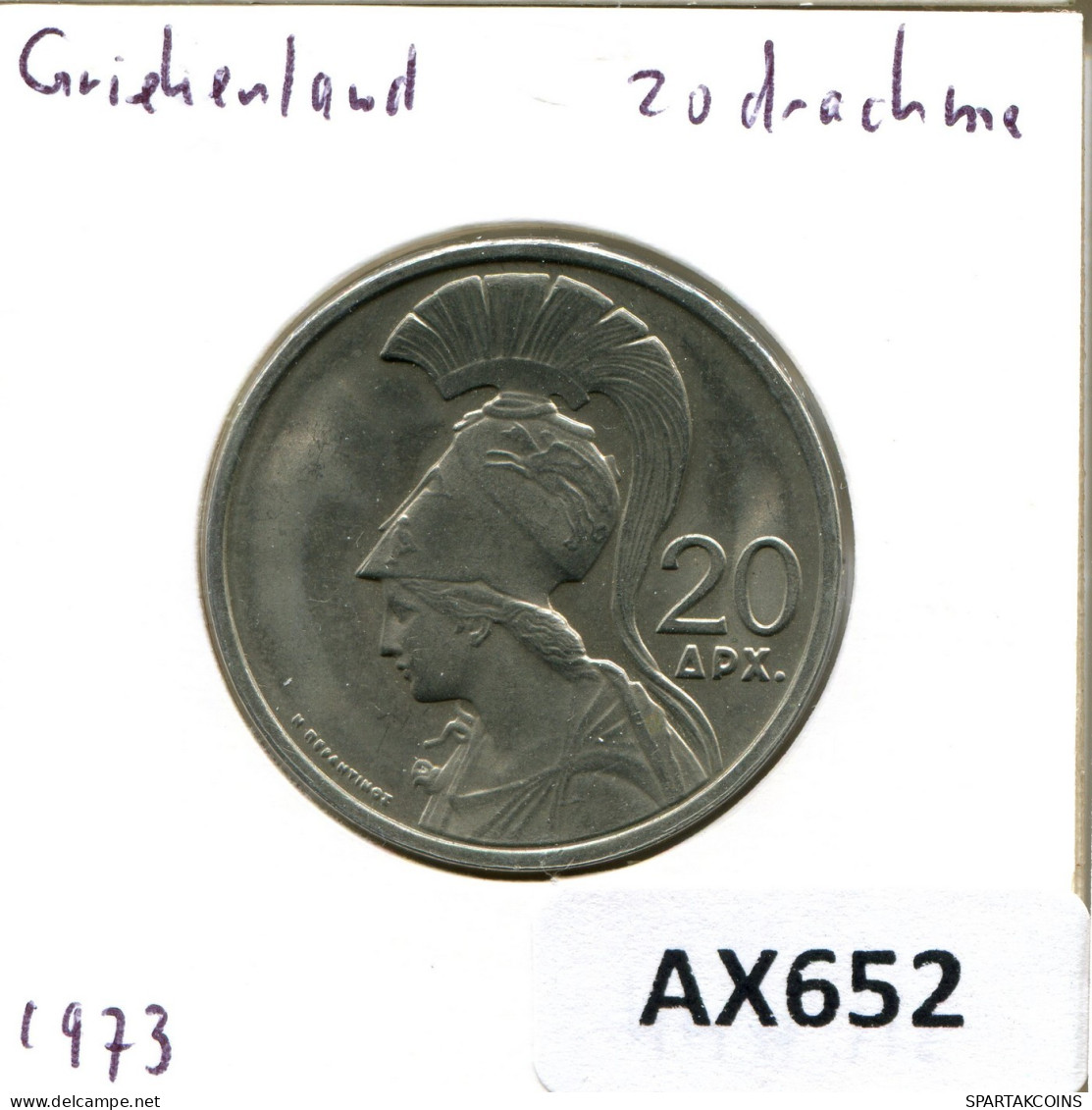 20 DRACHMES 1973 GREECE Coin #AX652.U.A - Griekenland