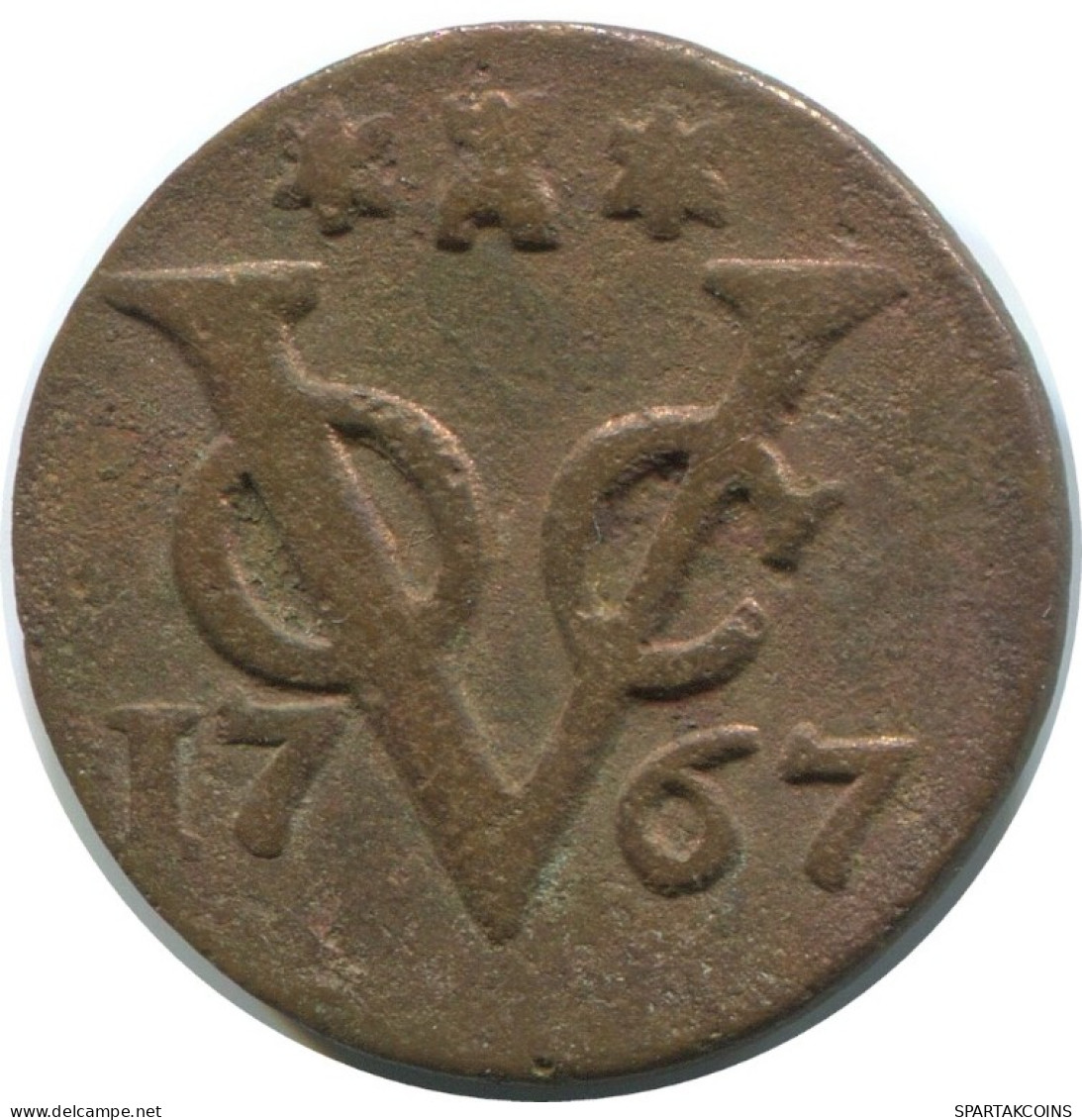 1767 ZEALAND VOC DUIT NIEDERLANDE OSTINDIEN Koloniale Münze #AE811.27.D.A - Indes Néerlandaises