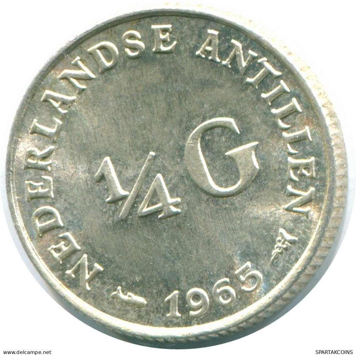 1/4 GULDEN 1965 ANTILLAS NEERLANDESAS PLATA Colonial Moneda #NL11298.4.E.A - Antillas Neerlandesas