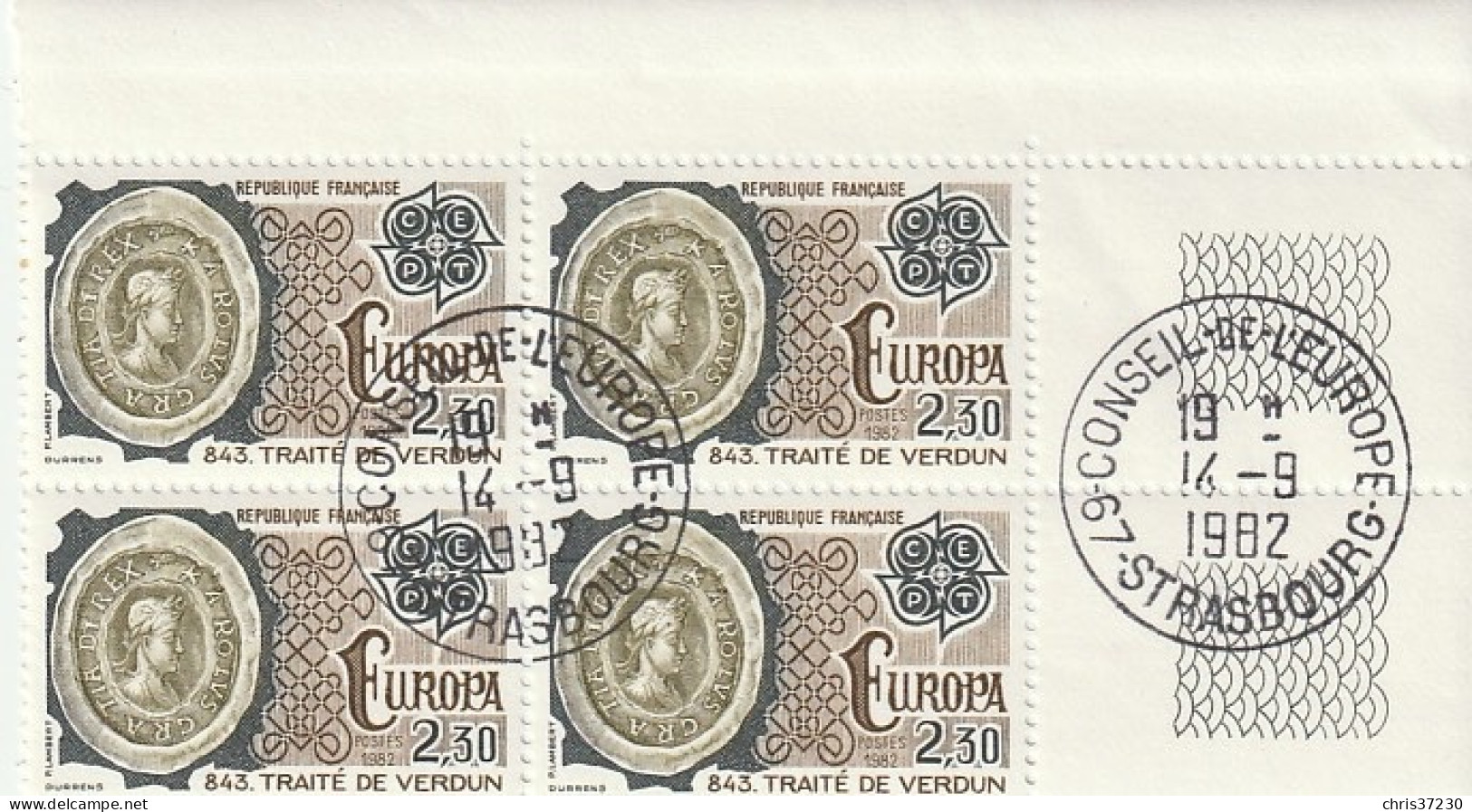 BCT - Europa - Traité De Verdun De 843 - Bloc De 4 - 1982 - Used Stamps