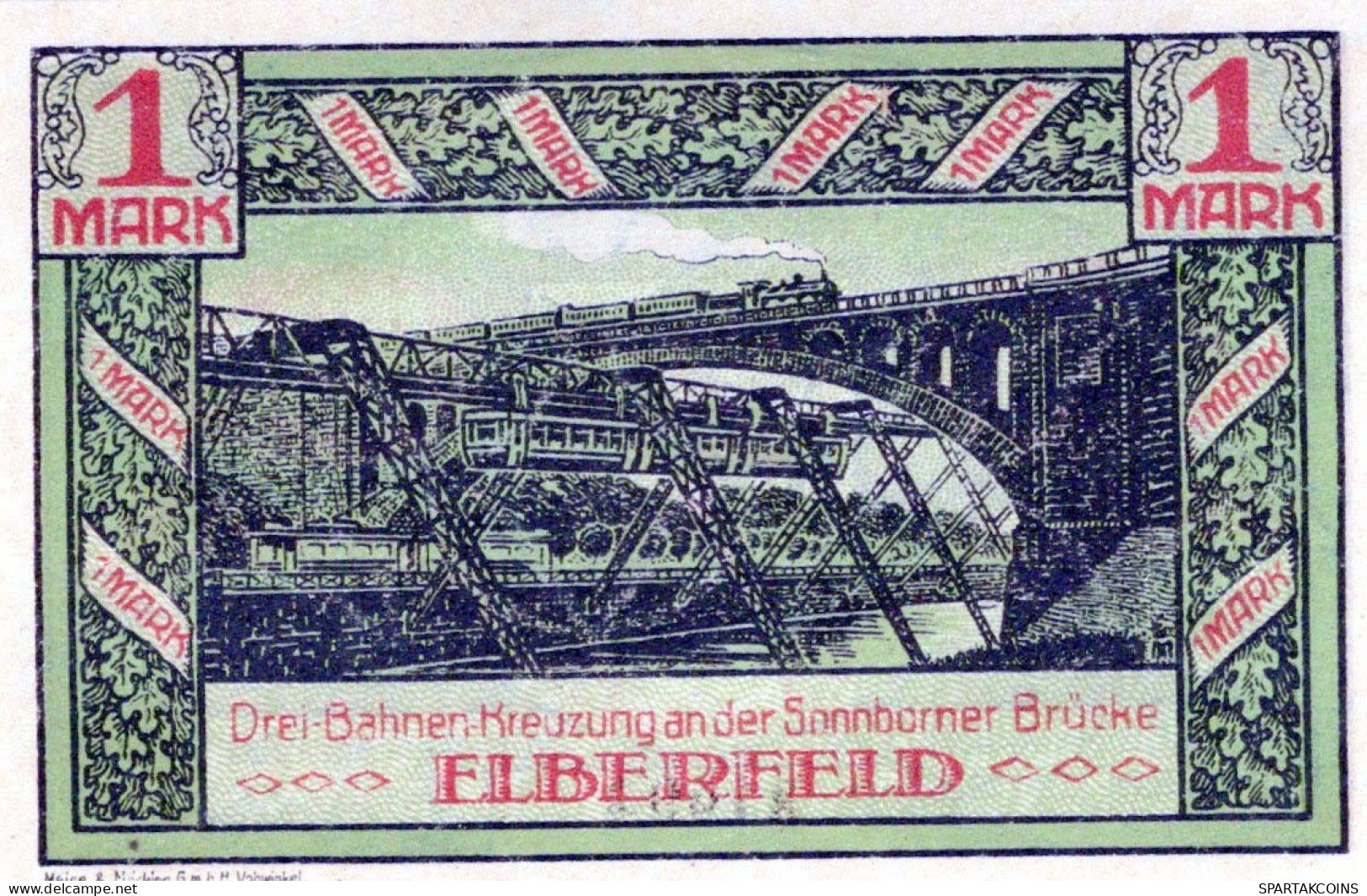 1 MARK 1920 Stadt ELBERFELD Rhine UNC DEUTSCHLAND Notgeld Banknote #PB152 - [11] Emissioni Locali