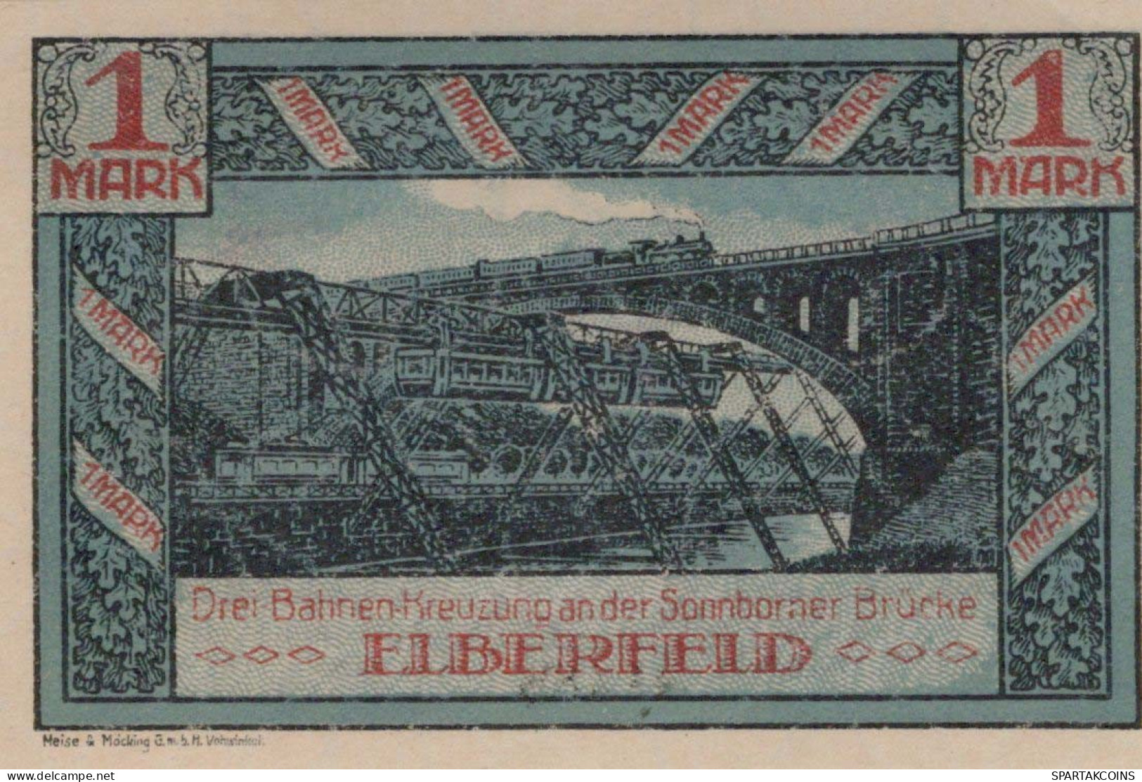1 MARK 1920 Stadt ELBERFELD Rhine UNC DEUTSCHLAND Notgeld Banknote #PB151 - [11] Emissioni Locali