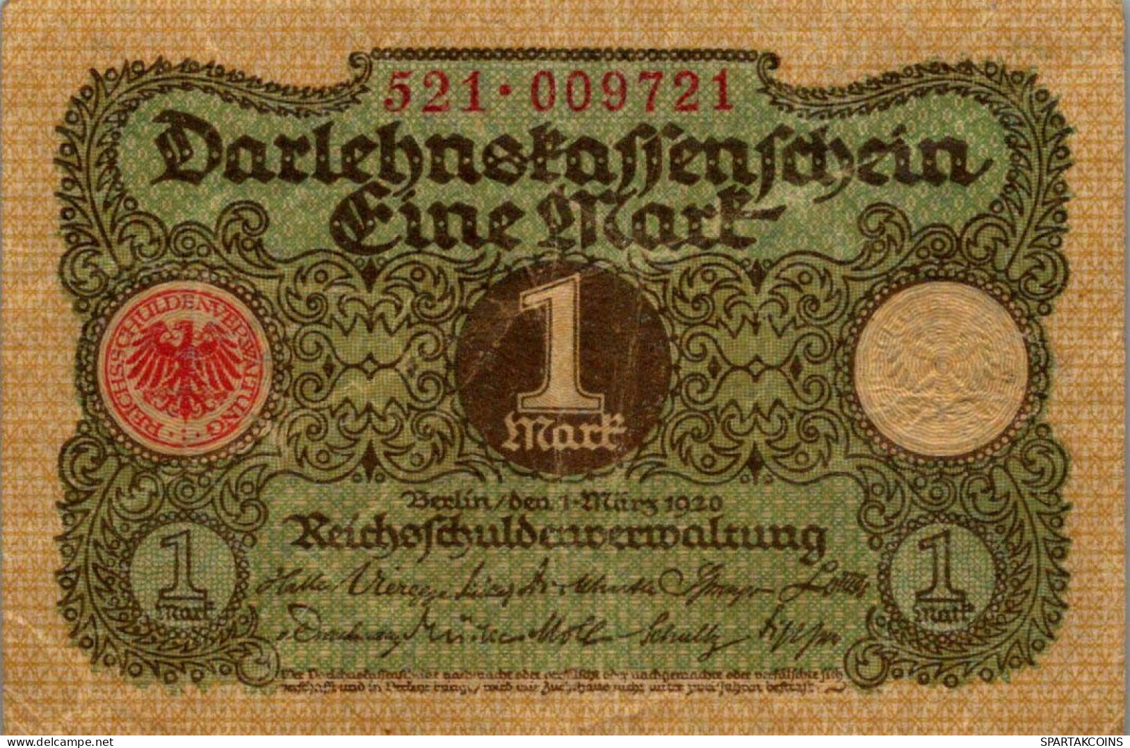 1 MARK 1920 Stadt BERLIN DEUTSCHLAND Papiergeld Banknote #PL171 - [11] Emissioni Locali