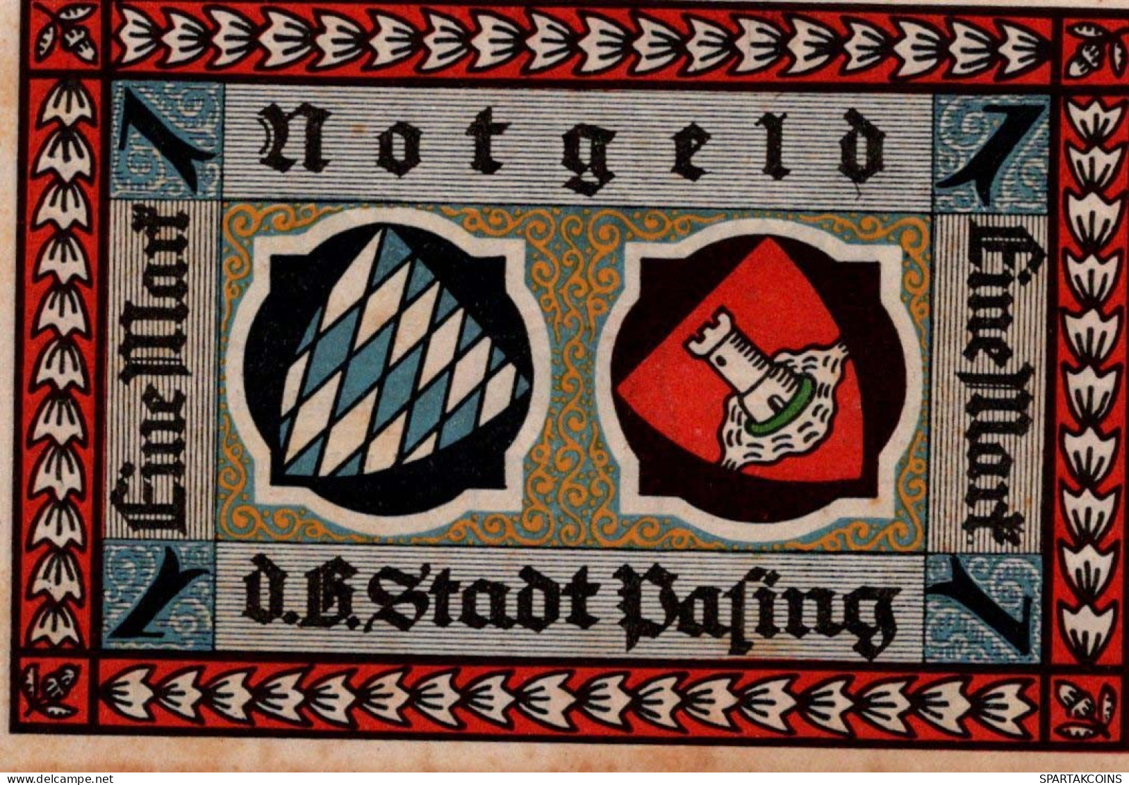 1 MARK 1918 Stadt PASING Bavaria UNC DEUTSCHLAND Notgeld Banknote #PB492 - [11] Emissioni Locali