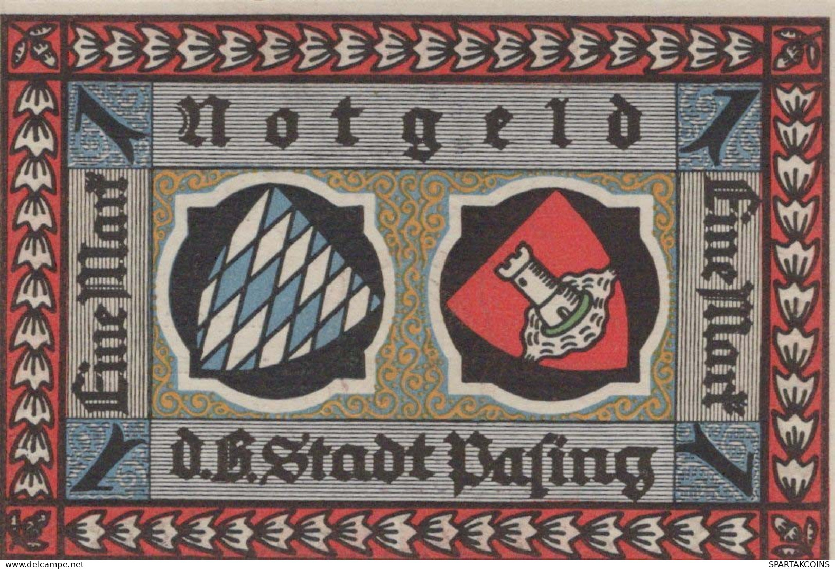 1 MARK 1918 Stadt PASING Bavaria UNC DEUTSCHLAND Notgeld Banknote #PB491 - [11] Emissioni Locali