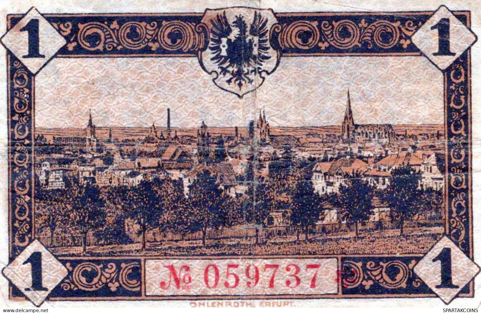 1 MARK 1918 Stadt Mühlhausen Thuringia UNC DEUTSCHLAND Notgeld Banknote #PA631 - [11] Emissioni Locali