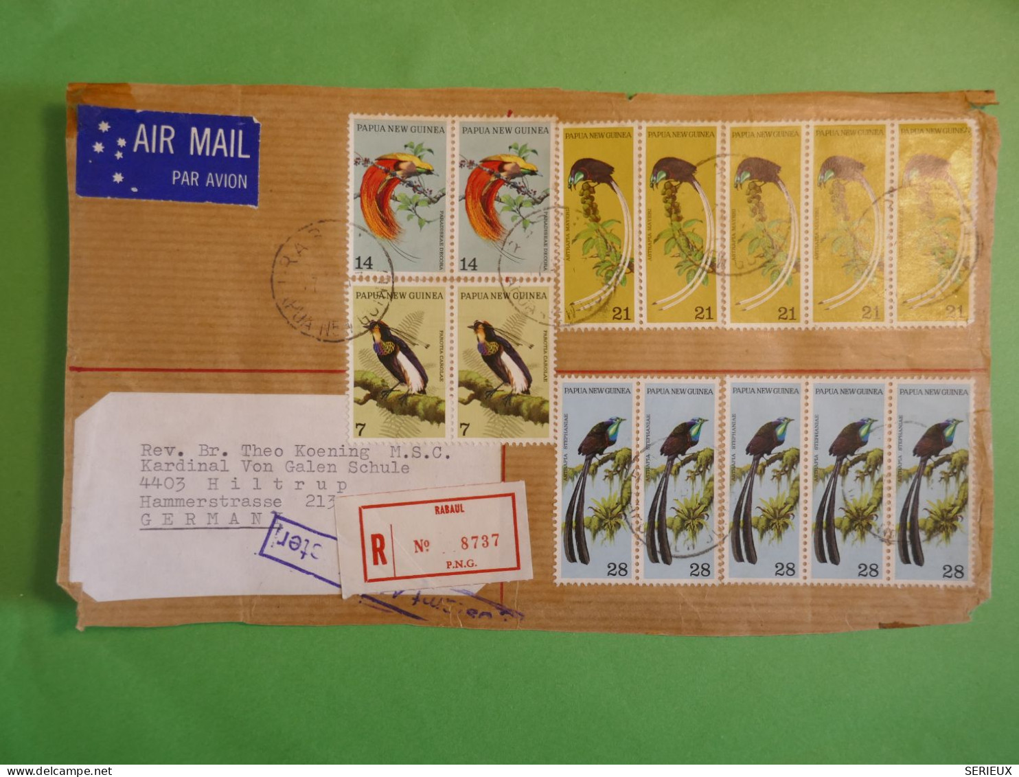 DO14 PAPOUASIE . PAPUA NEW GUINEA   SUPERBE  LETTRE DEVANT   1971 RABAUL A  WILTRUP GERMANY +BIRDS + AFF. GREAT +++++ - Papua New Guinea