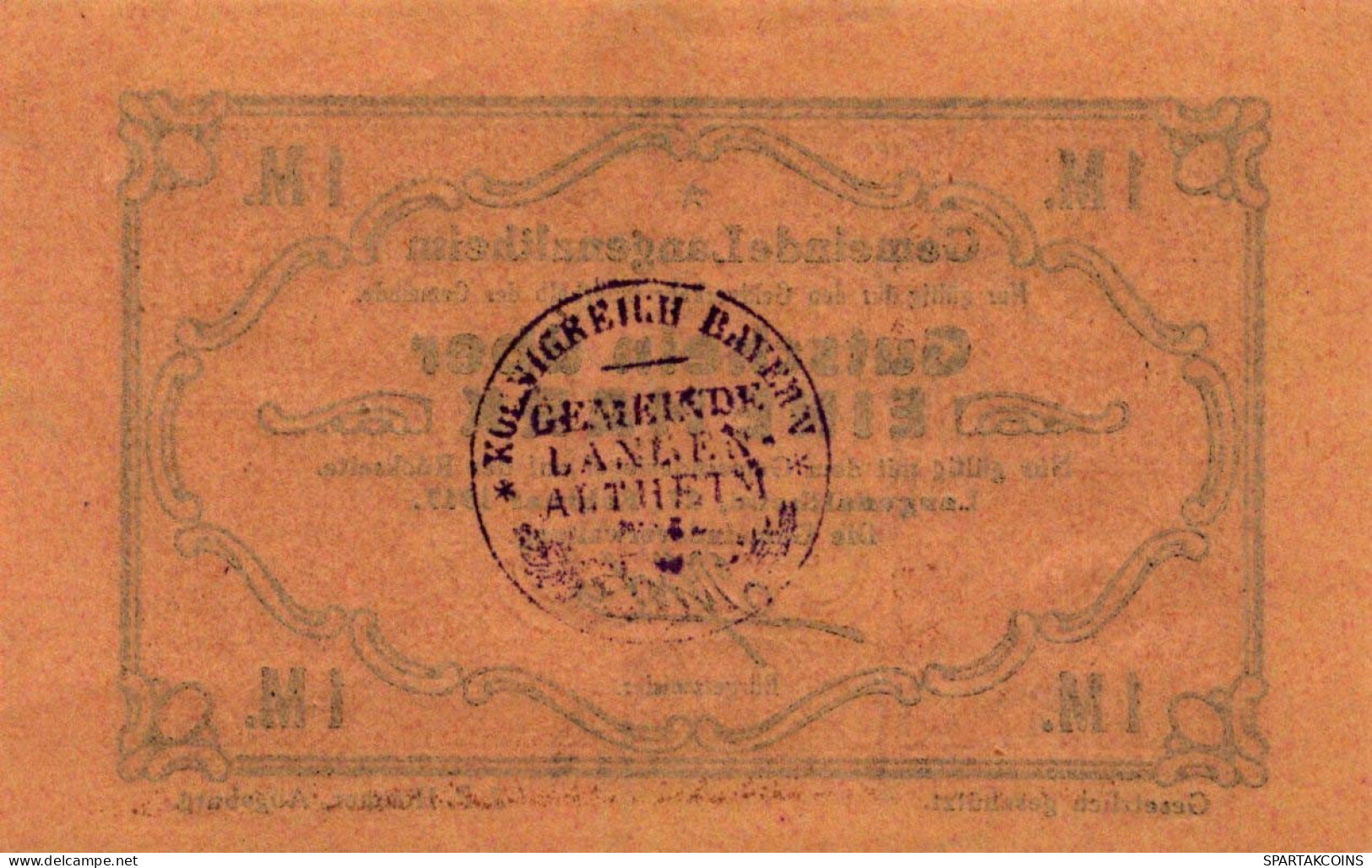 1 MARK 1917 Stadt LANGENALTHEIM Bavaria UNC DEUTSCHLAND Notgeld Banknote #PB968 - [11] Emissioni Locali