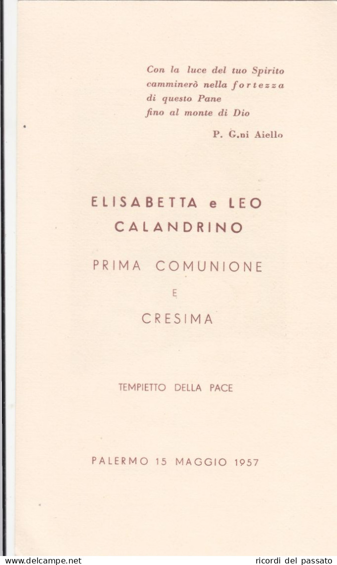 Santino Ricordo 1°comunione E Cresima - Monreale 1960 - Andachtsbilder