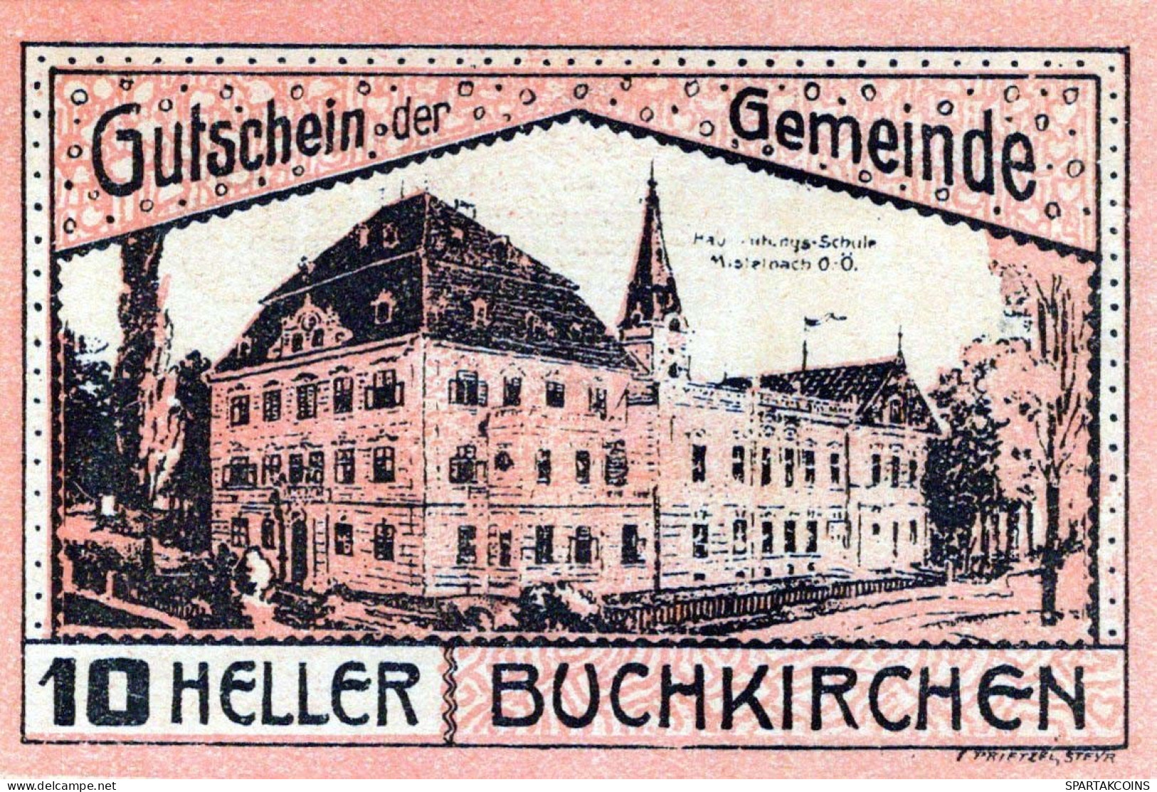 10 HELLER 1920 Stadt BUCHKIRCHEN Oberösterreich Österreich Notgeld Papiergeld Banknote #PG578 - [11] Local Banknote Issues