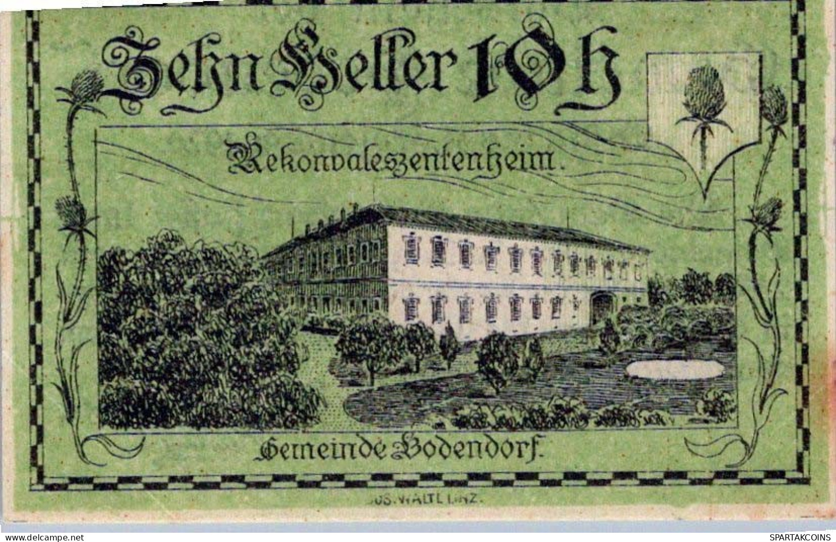 10 HELLER 1920 Stadt BODENDORF Oberösterreich Österreich Notgeld Banknote #PF145 - [11] Local Banknote Issues