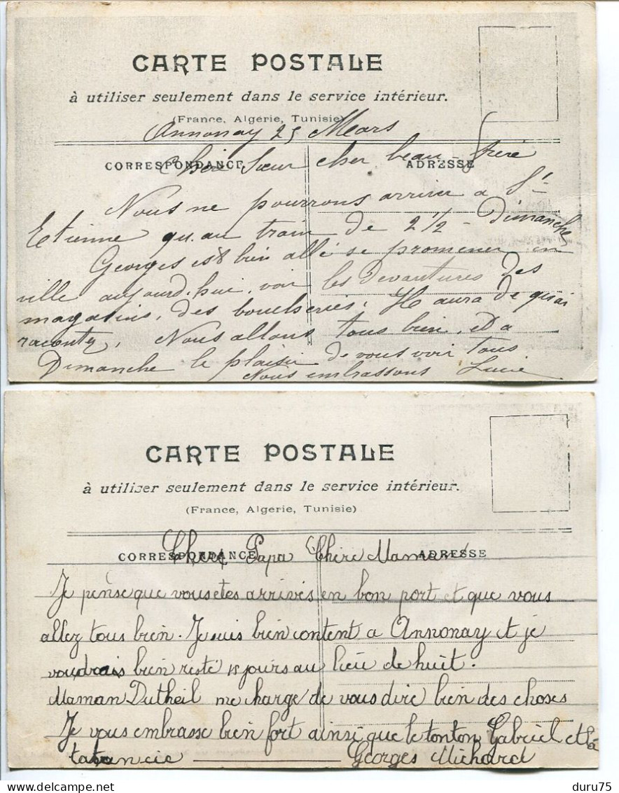 LOT 2 CPA Ecrites * PARIS Inondé ( Inondations Janvier 1910 ) Rue De Lille & Entrepôts De Bercy - Überschwemmung 1910