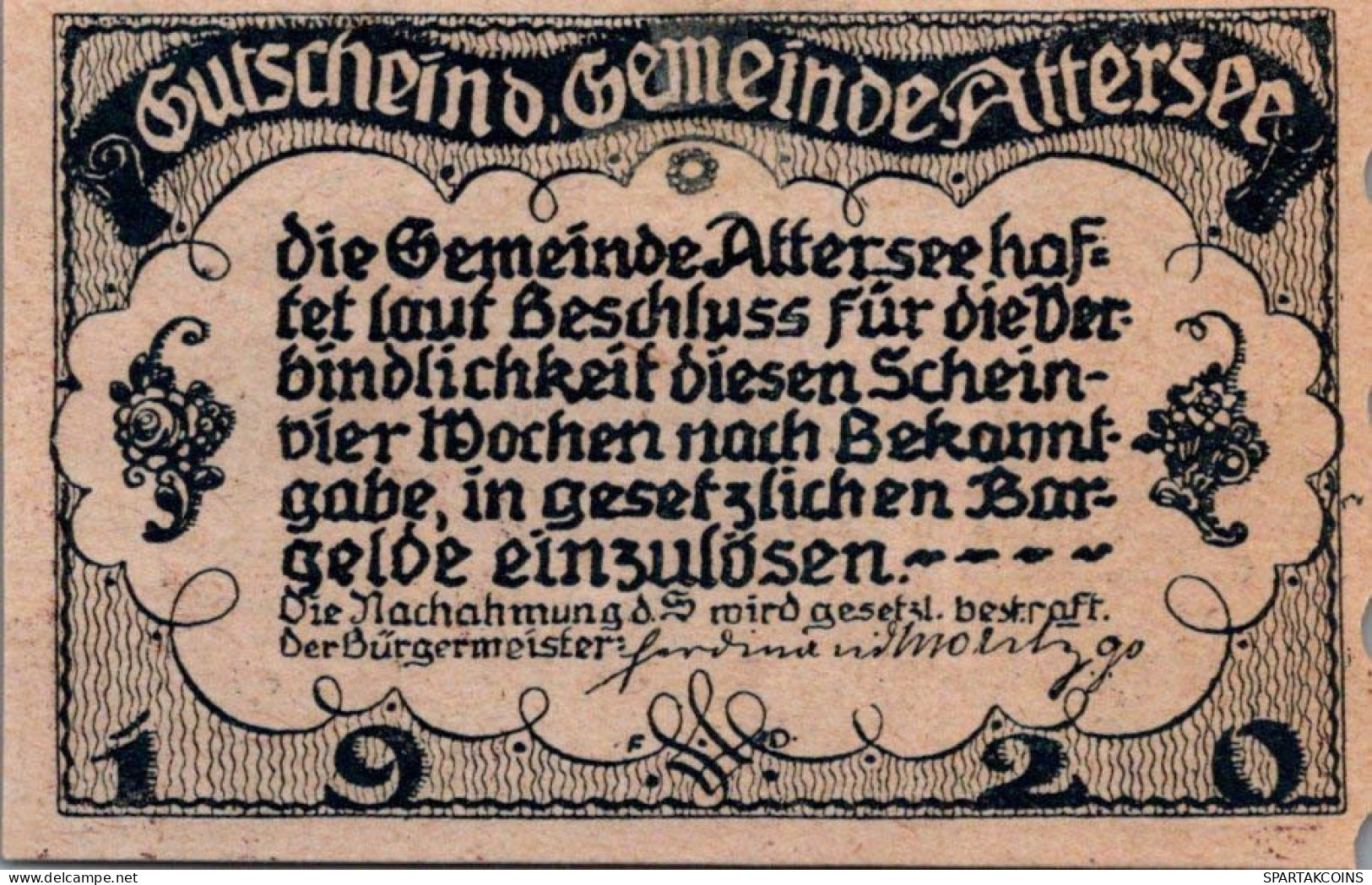 10 HELLER 1920 Stadt ATTERSEE Oberösterreich Österreich Notgeld Banknote #PF354 - [11] Local Banknote Issues