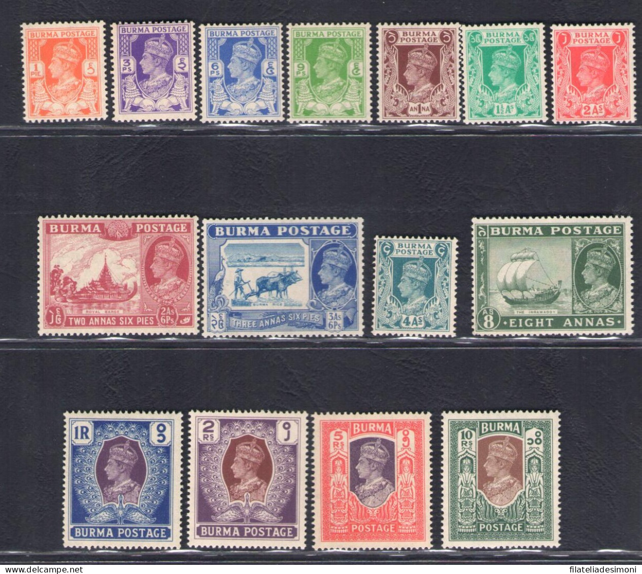 1924-32 Burma, Stanley Gibbons N. 88/93, MNH** - Andere & Zonder Classificatie