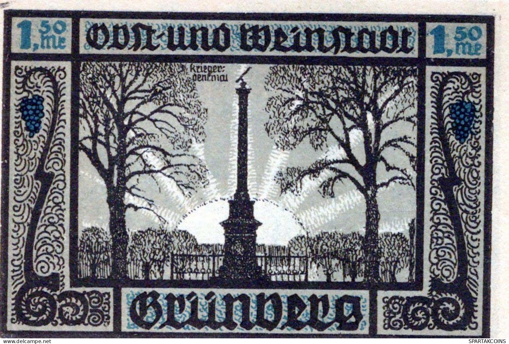 1.5 MARK 1914-1924 Stadt GRÜNBERG Niedrigeren Silesia UNC DEUTSCHLAND Notgeld #PD060 - [11] Local Banknote Issues