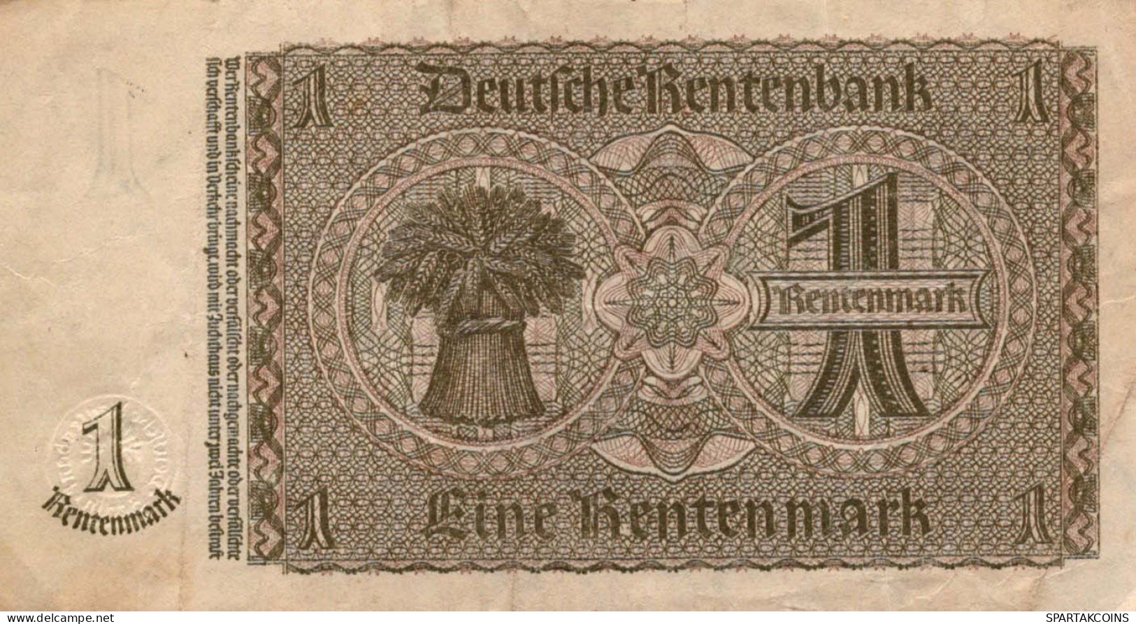 1 RENTENMARK 1923 Stadt BERLIN DEUTSCHLAND Papiergeld Banknote #PL195 - [11] Local Banknote Issues