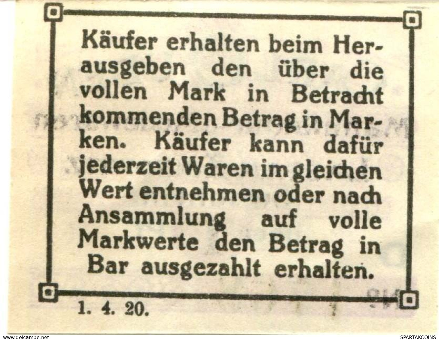 1 PFENNIG 1920 Stadt LASSAN Pomerania DEUTSCHLAND Notgeld Papiergeld Banknote #PL627 - [11] Emisiones Locales
