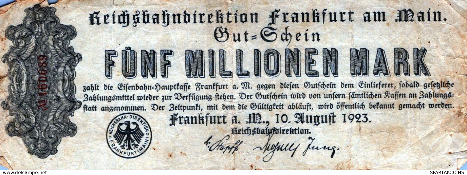 1 MILLION MARK 1923 Stadt FRANKFURT AM MAIN Hesse-Nassau DEUTSCHLAND Papiergeld Banknote #PL015 - [11] Local Banknote Issues