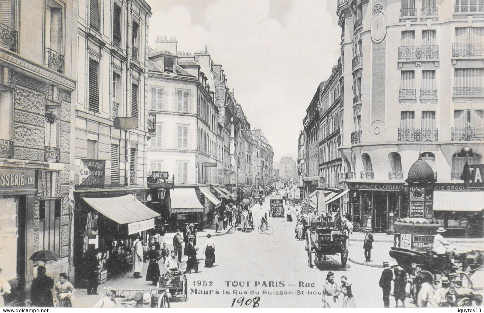 CPA. [75] > TOUT PARIS > N° 1952 - Rue St-Maur A La Rue Du Buisson St-Louis - (Xe Arrt.) - 1908 - TBE - Distretto: 10