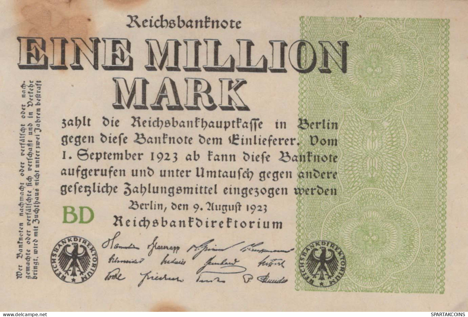 1 MILLION MARK 1923 Stadt BERLIN DEUTSCHLAND Notgeld Banknote #PF839 - [11] Emissions Locales