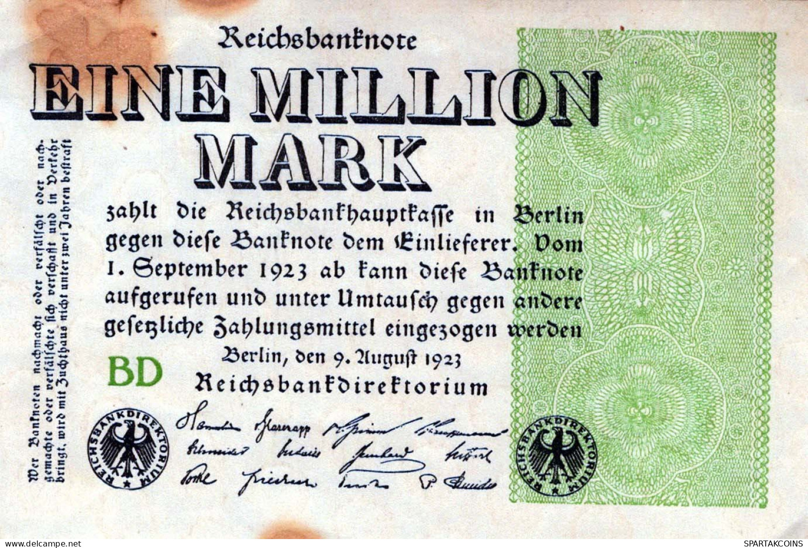 1 MILLION MARK 1923 Stadt BERLIN DEUTSCHLAND Notgeld Banknote #PF839 - [11] Local Banknote Issues