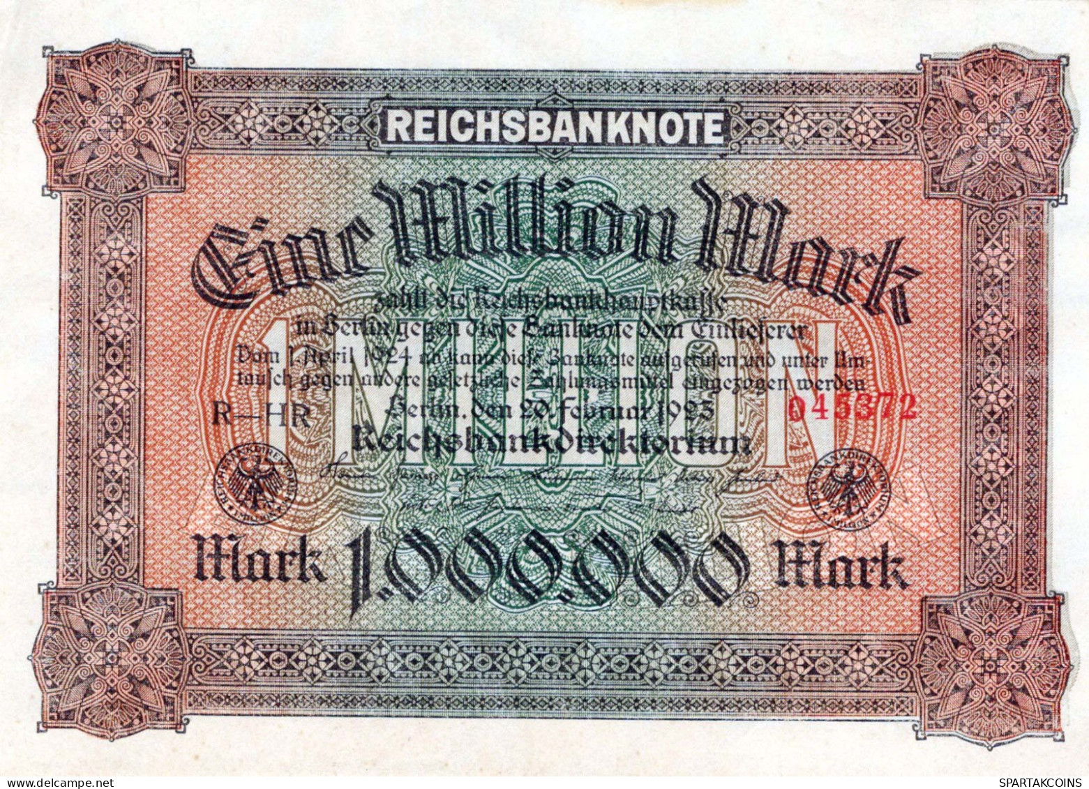 1 MILLION MARK 1923 Stadt BERLIN DEUTSCHLAND Papiergeld Banknote #PK925 - [11] Emissions Locales