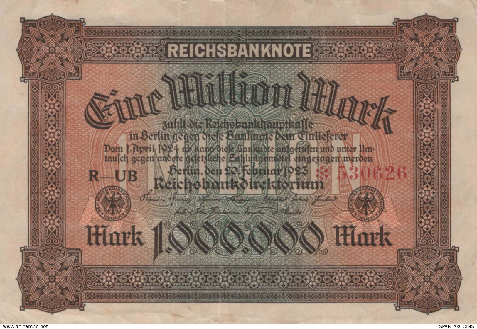 1 MILLION MARK 1923 Stadt BERLIN DEUTSCHLAND Papiergeld Banknote #PK959 - [11] Emissions Locales