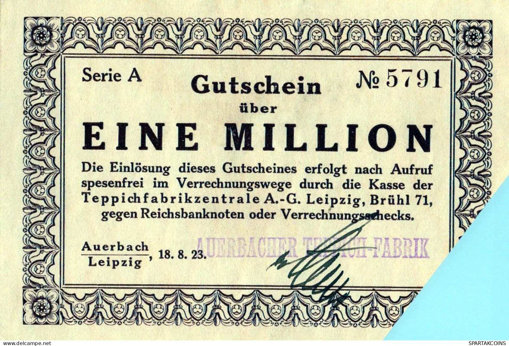 1 MILLIARDE MARK 1923 Stadt LEIPZIG Saxony UNC DEUTSCHLAND Notgeld Banknote #PA617 - [11] Emissions Locales