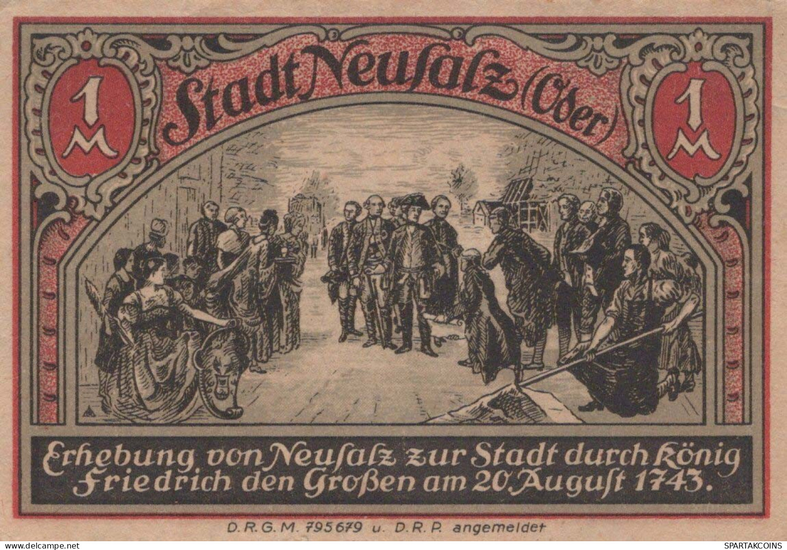 1 MARK Stadt NEUSALZ Niedrigeren Silesia UNC DEUTSCHLAND Notgeld Banknote #PH262 - [11] Local Banknote Issues
