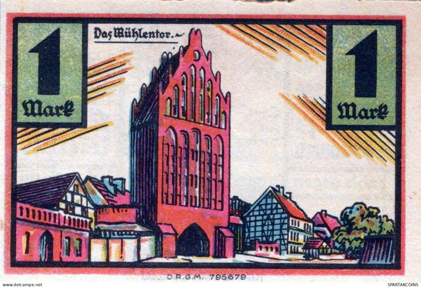 1 MARK 1922 Stadt STOLP Pomerania UNC DEUTSCHLAND Notgeld Banknote #PD346 - [11] Local Banknote Issues