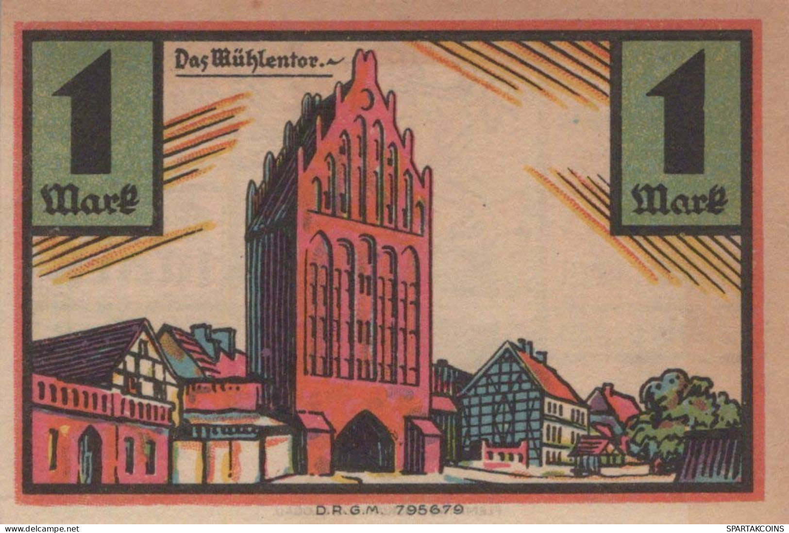 1 MARK 1922 Stadt STOLP Pomerania DEUTSCHLAND Notgeld Banknote #PF446 - [11] Local Banknote Issues