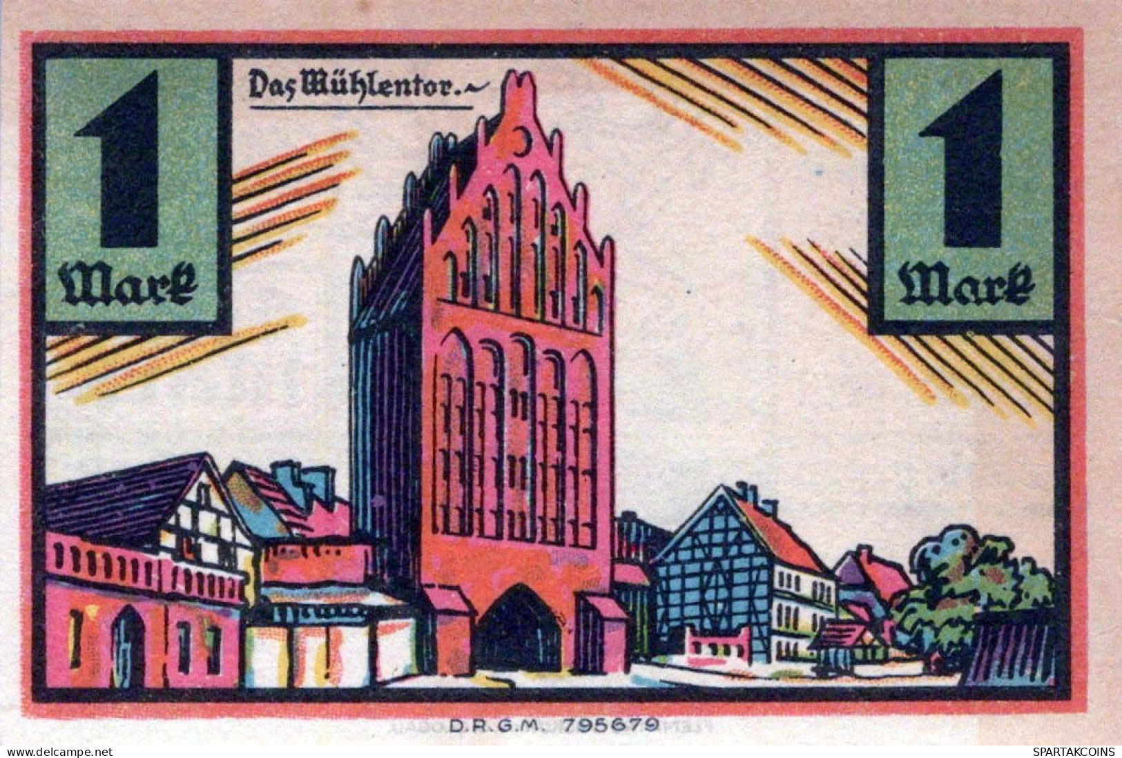 1 MARK 1922 Stadt STOLP Pomerania DEUTSCHLAND Notgeld Banknote #PF446 - [11] Emissions Locales