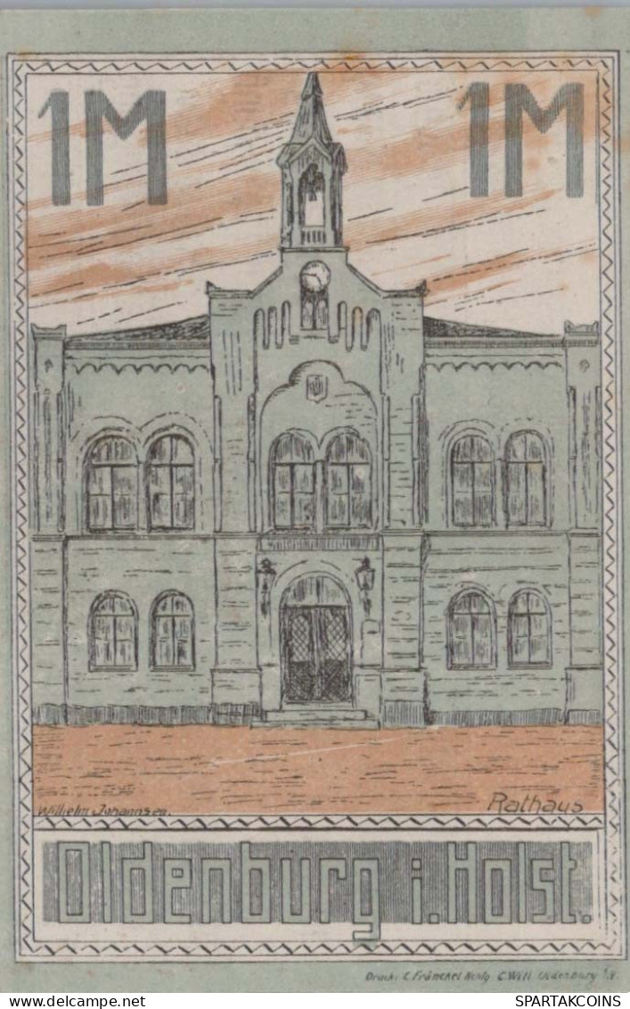 1 MARK 1922 Stadt OLDENBURG IN HOLSTEIN Schleswig-Holstein UNC DEUTSCHLAND #PI835 - Lokale Ausgaben