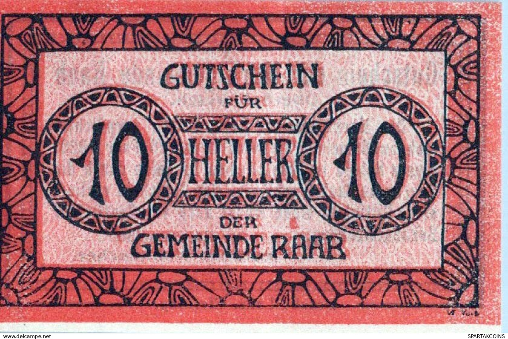 10 HELLER 1920 Stadt RAAB Oberösterreich Österreich UNC Österreich Notgeld Banknote #PH451 - [11] Local Banknote Issues