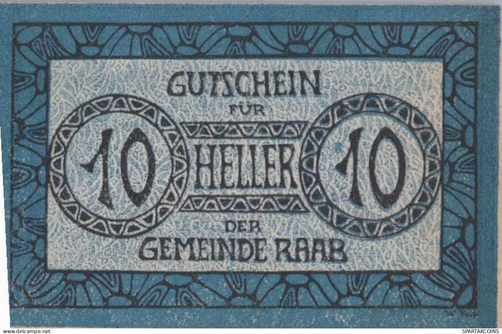 10 HELLER 1920 Stadt RAAB Oberösterreich Österreich UNC Österreich Notgeld Banknote #PH450 - [11] Emissions Locales