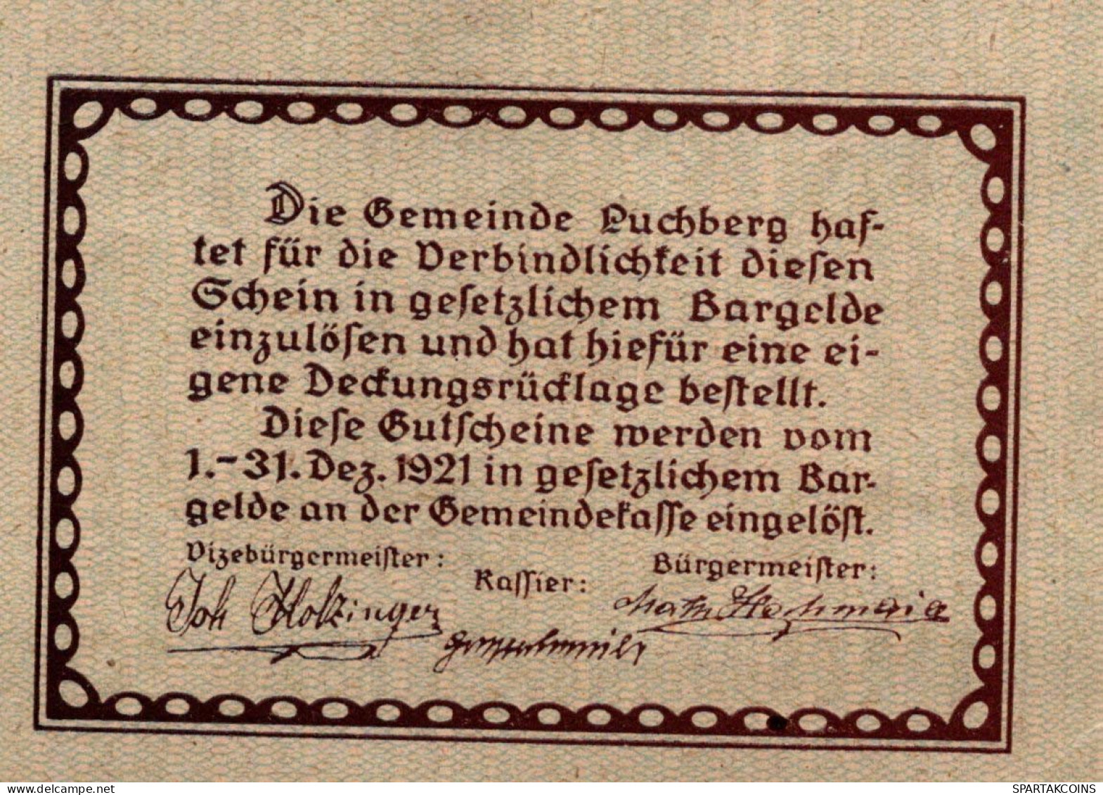 10 HELLER 1920 Stadt PUCHBERG BEI WELS Oberösterreich Österreich Notgeld Papiergeld Banknote #PG979 - [11] Local Banknote Issues