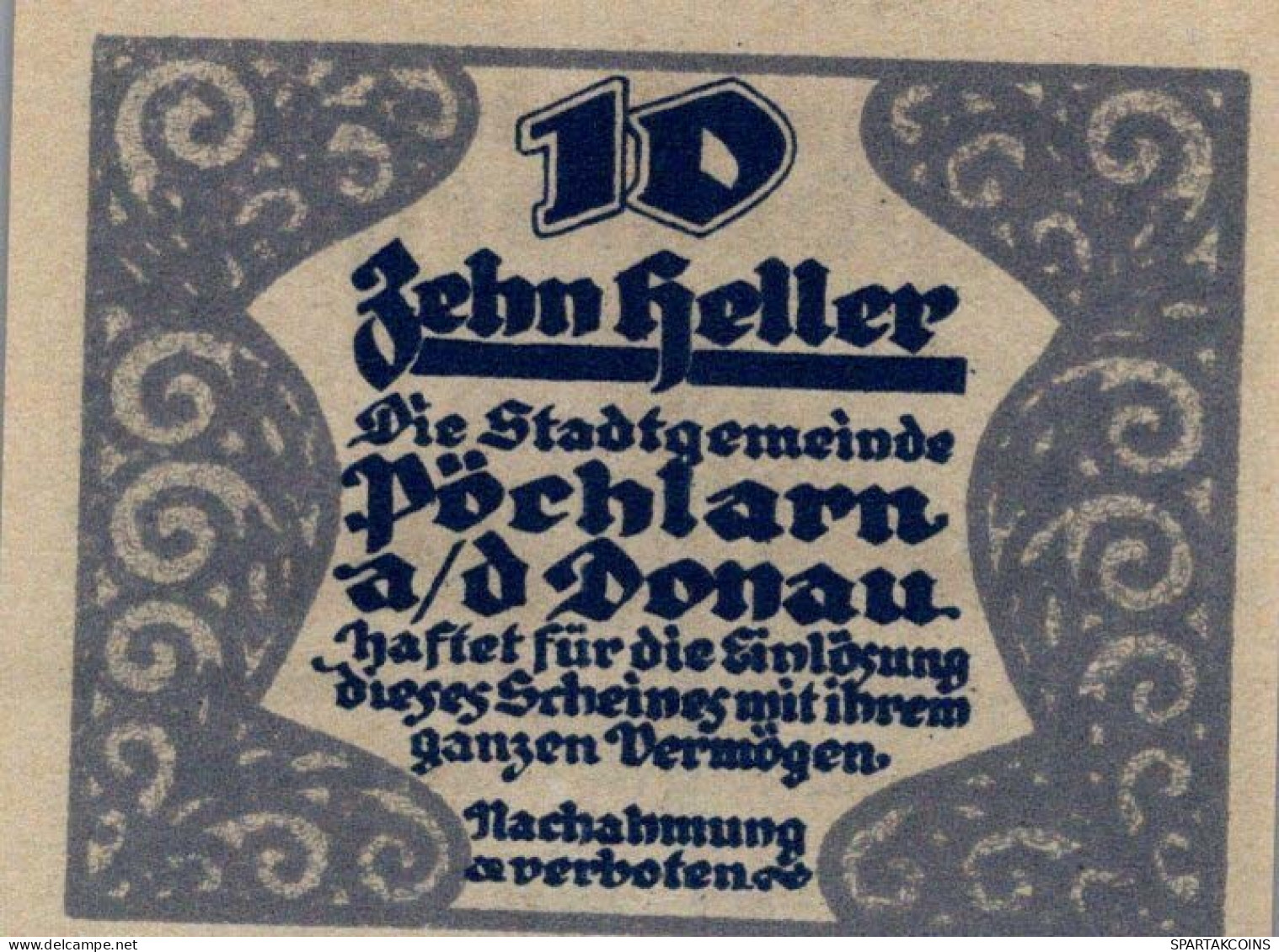 10 HELLER 1920 Stadt PoCHLARN Niedrigeren Österreich UNC Österreich Notgeld #PH562 - [11] Emissioni Locali