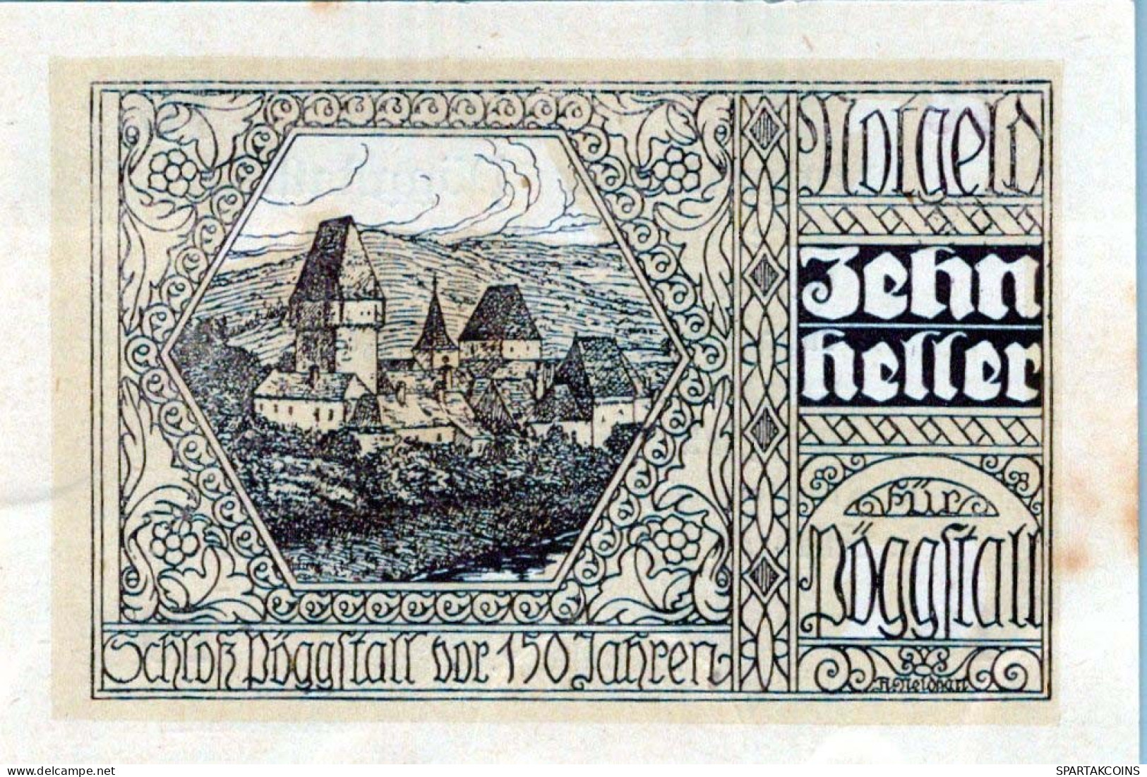 10 HELLER 1920 Stadt PoGGSTALL Niedrigeren Österreich Notgeld Banknote #PE252 - Lokale Ausgaben