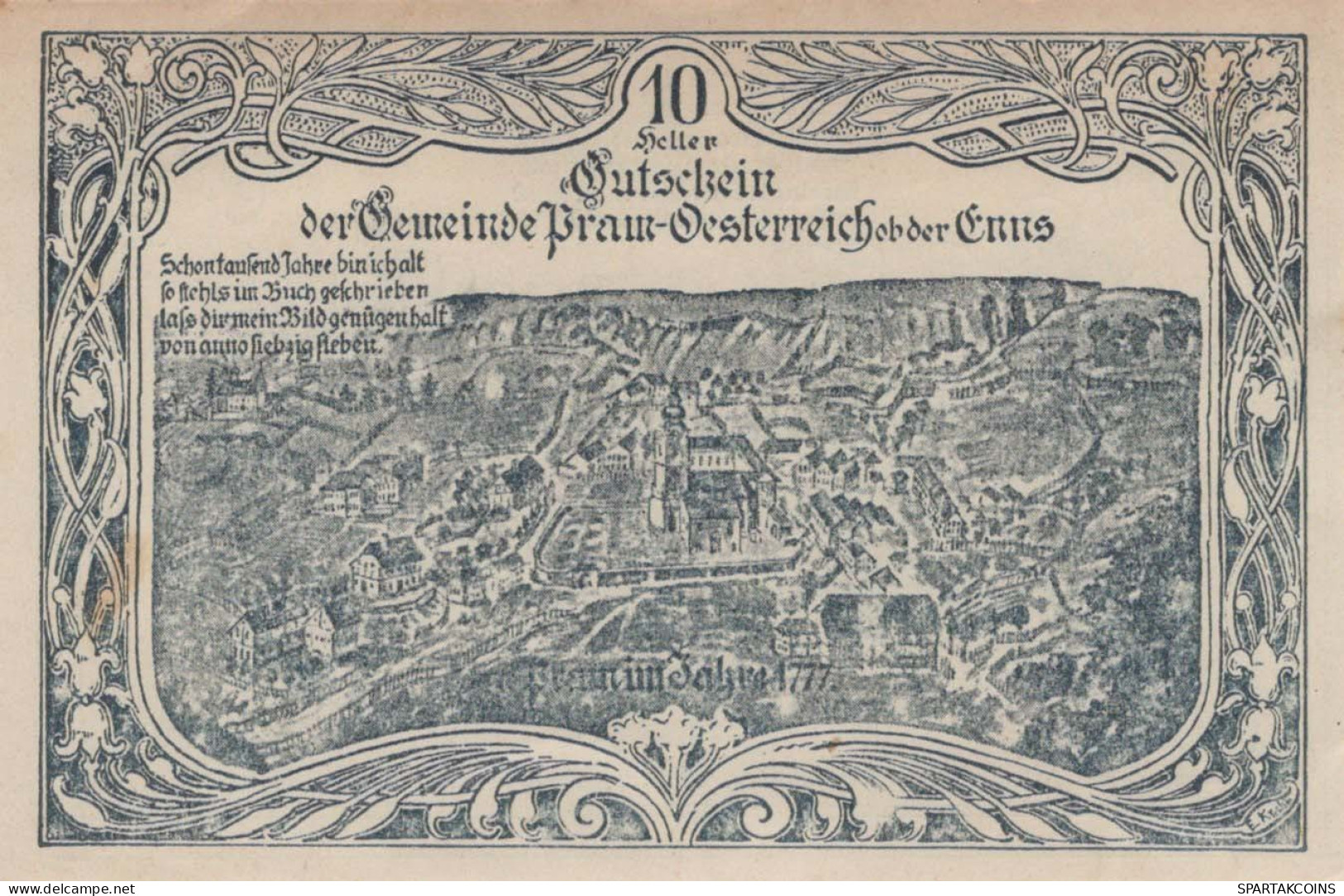 10 HELLER 1920 Stadt PRAM Oberösterreich Österreich Notgeld Banknote #PE301 - Lokale Ausgaben