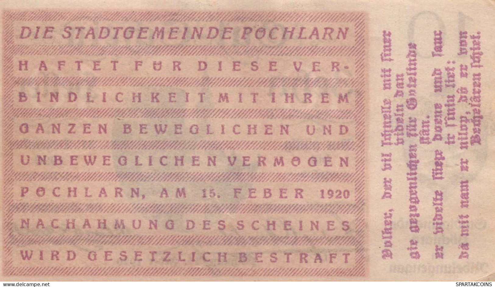 10 HELLER 1920 Stadt PoCHLARN Niedrigeren Österreich Notgeld Banknote #PE389 - [11] Emissions Locales