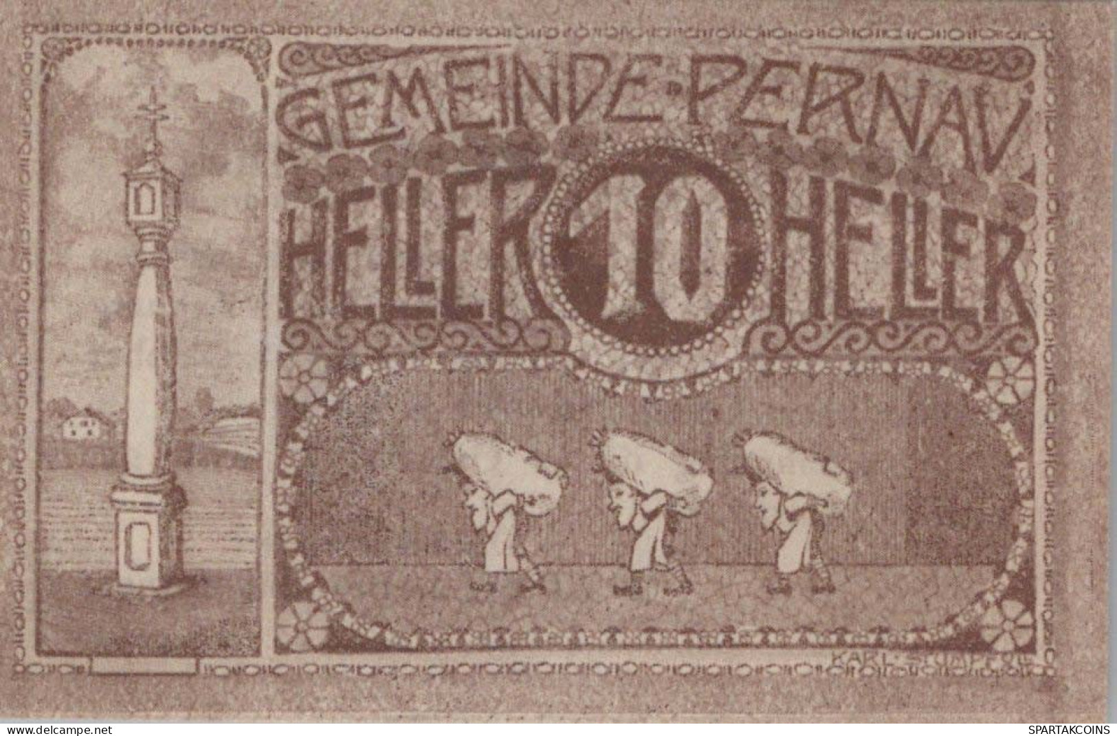 10 HELLER 1920 Stadt PERNAU Oberösterreich Österreich Notgeld Papiergeld Banknote #PG658 - [11] Local Banknote Issues