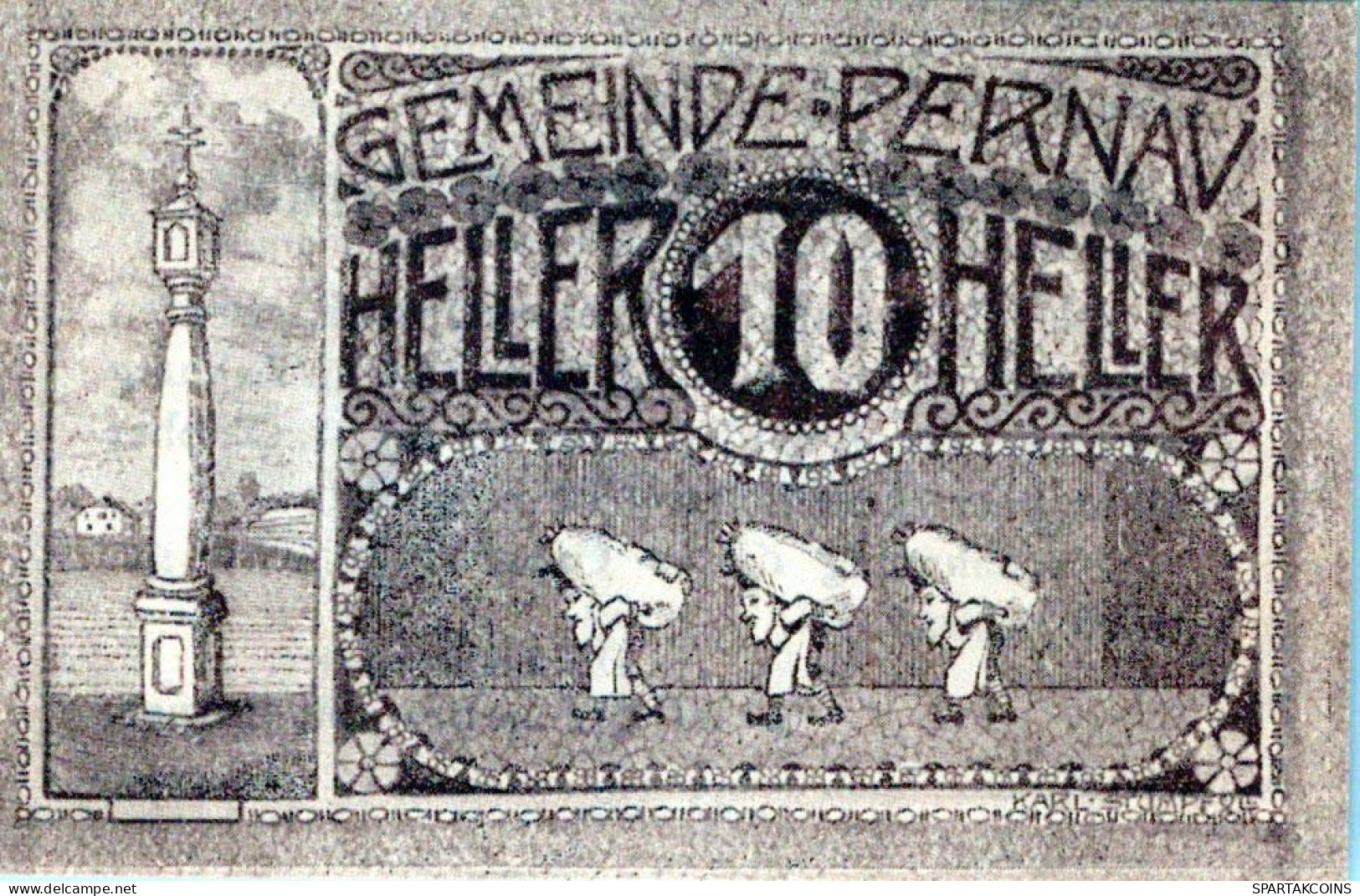 10 HELLER 1920 Stadt PERNAU Oberösterreich Österreich Notgeld Papiergeld Banknote #PG658 - Lokale Ausgaben