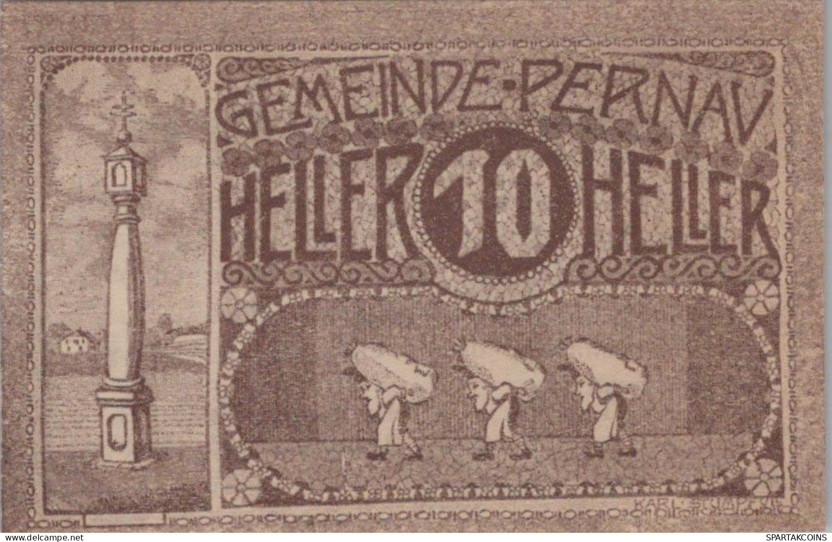 10 HELLER 1920 Stadt PERNAU Oberösterreich Österreich Notgeld Banknote #PF755 - [11] Emissions Locales