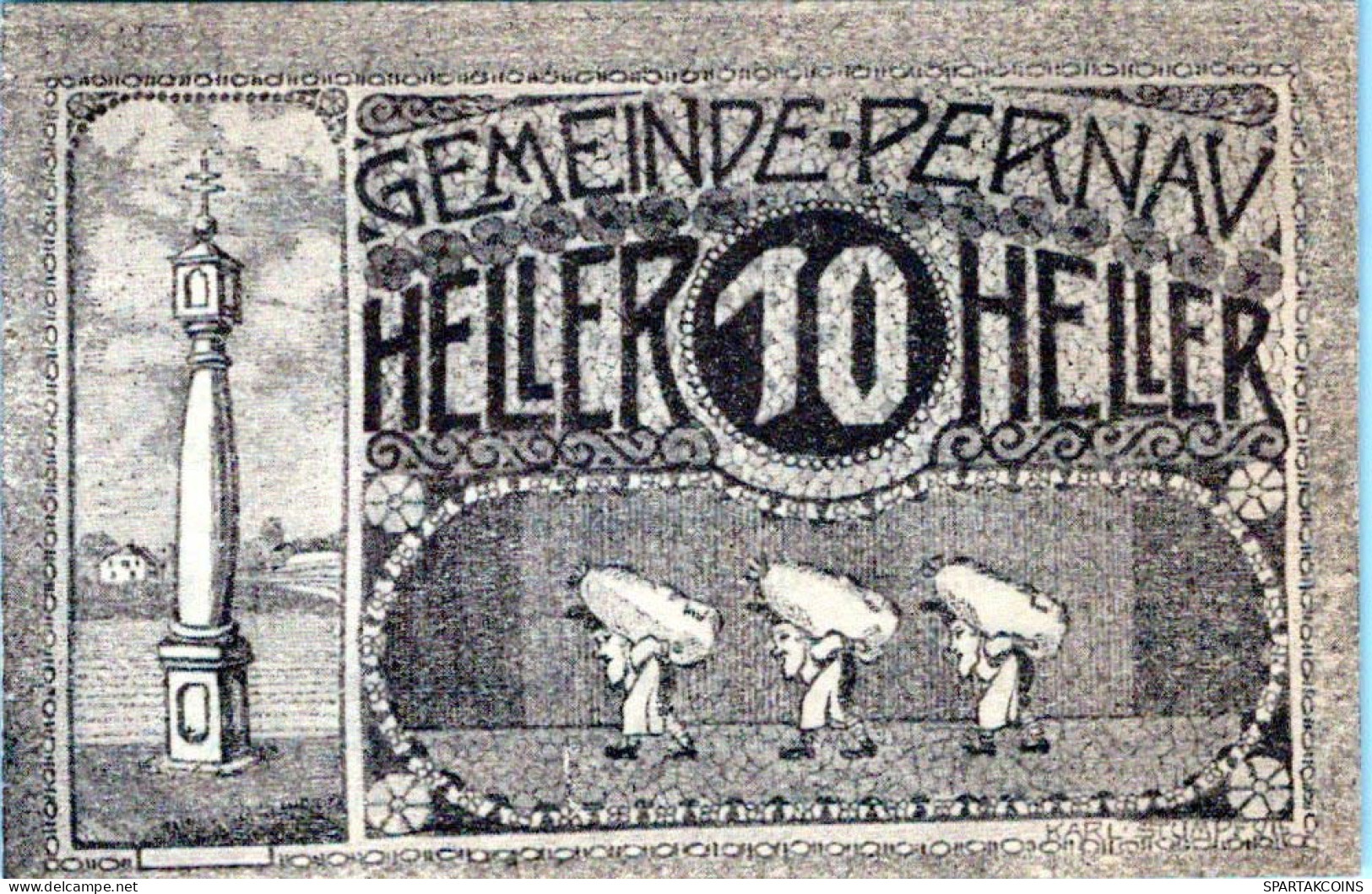 10 HELLER 1920 Stadt PERNAU Oberösterreich Österreich Notgeld Banknote #PF755 - [11] Lokale Uitgaven