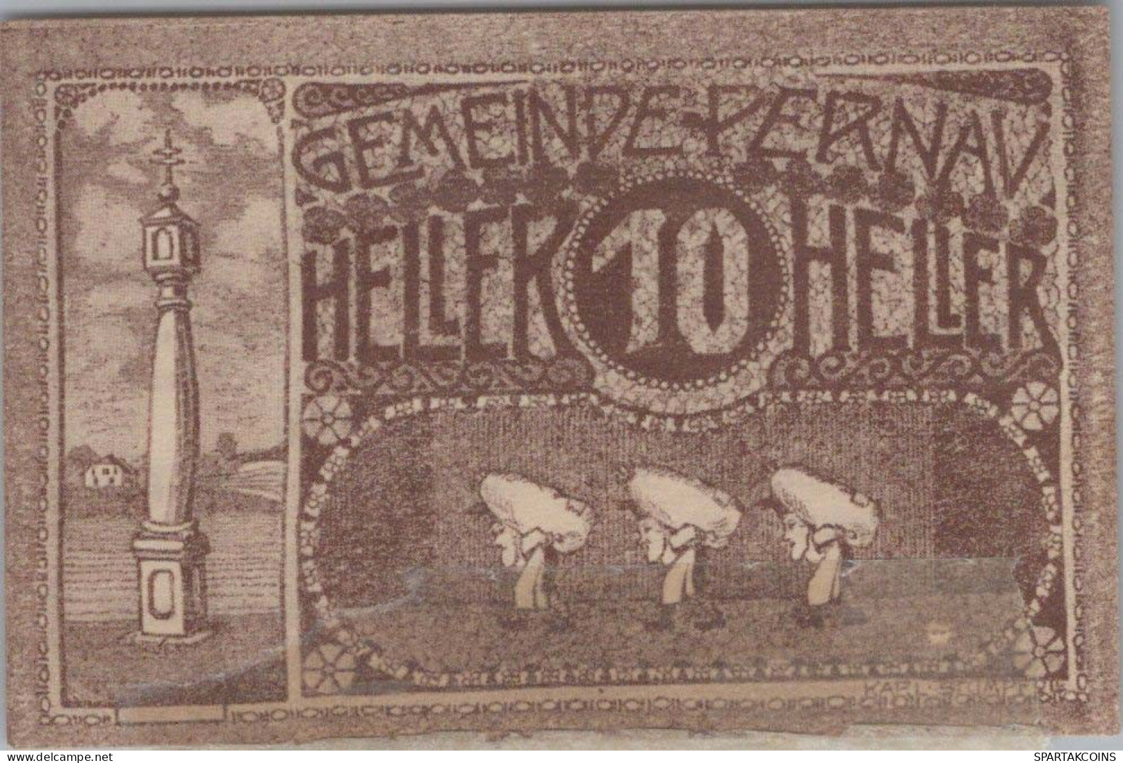 10 HELLER 1920 Stadt PERNAU Oberösterreich Österreich Notgeld Banknote #PE419 - [11] Local Banknote Issues