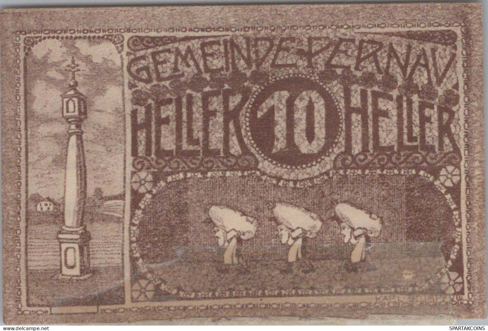 10 HELLER 1920 Stadt PERNAU Oberösterreich Österreich Notgeld Banknote #PE419 - [11] Lokale Uitgaven