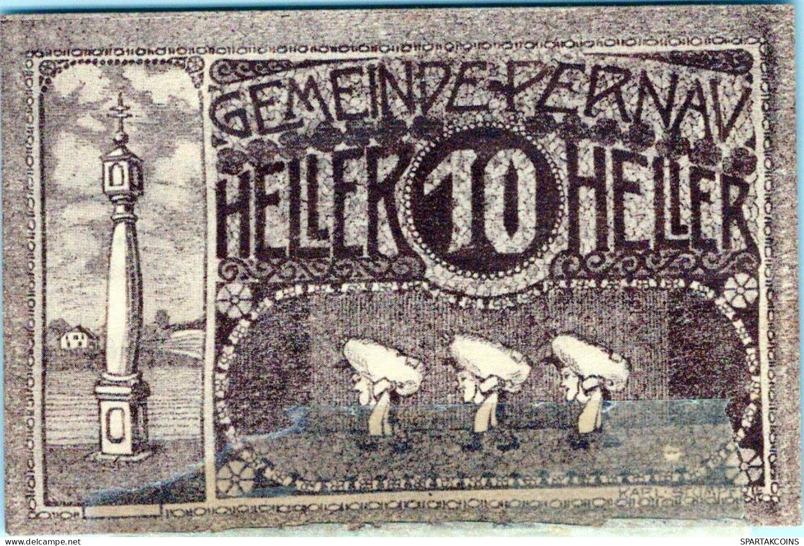 10 HELLER 1920 Stadt PERNAU Oberösterreich Österreich Notgeld Banknote #PE419 - [11] Lokale Uitgaven